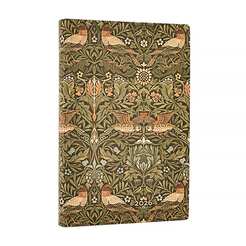2026 Diary Paperblanks Mini Week-At-A-Time Horizontal Flexi Morris Birds