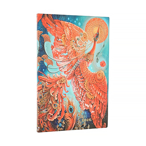2026 Diary Paperblanks Maxi Week-At-A-Time Horizontal Flexi Firebird