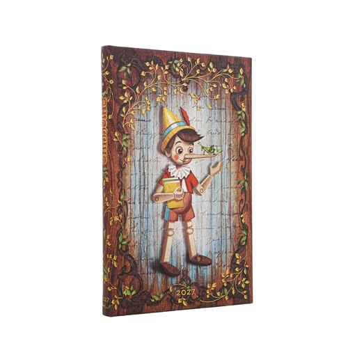 2027 Diary Paperblanks Carlo Collodi, Pinocchio Maxi Week-At-A-Time Horizontal Hardcover
