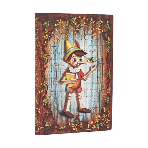 2027 Diary Paperblanks Carlo Collodi, Pinocchio Mini Week-At-A-Time Horizontal Flexi Softcover