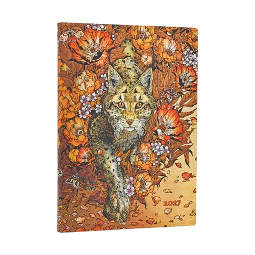 2027 Diary Paperblanks Lynx Rising Midi Week-At-A-Time Horizontal Flexi Softcover