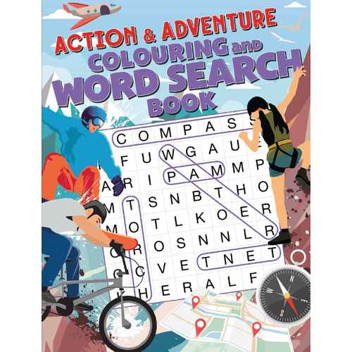 Lake Press Action & Adventure Colouring and Word Search Book