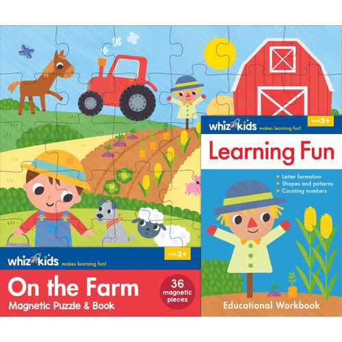Lake Press Whiz Kids Magnetic Puzzle & Book On the Farm