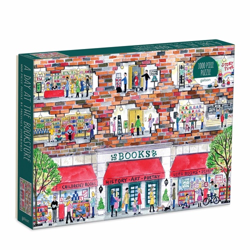 Galison Jigsaw Puzzle 1000 Piece Michael Storrings A Day at the Bookstore 