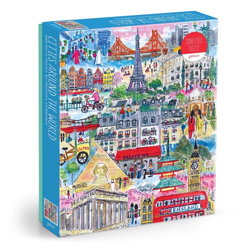 Galison Jigsaw Puzzle 1000 Piece Michael Storrings Cities Around The World