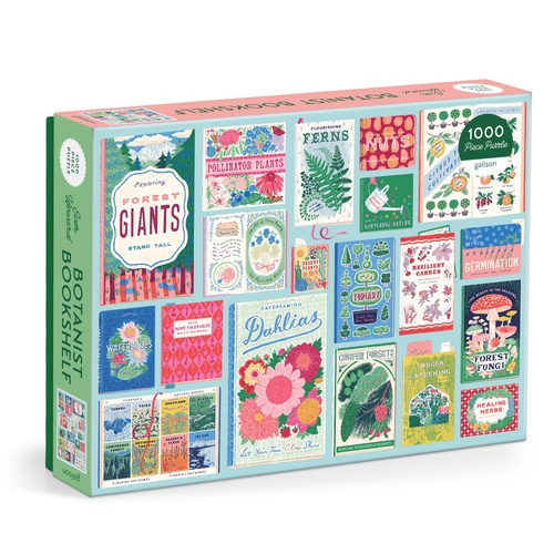 Galison Jigsaw Puzzle 1000 Piece Ever Upward Botanist Bookshelf