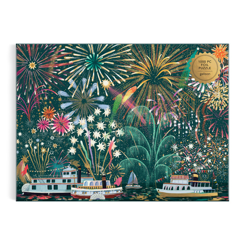 Galison Jigsaw Puzzle 1000 Piece Fireworks Jubilee Foil