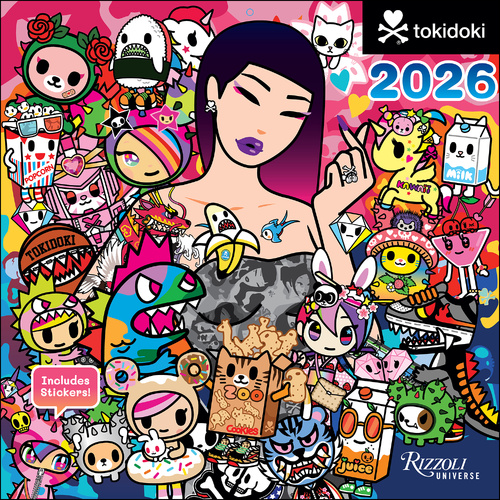 2026 Calendar Tokidoki with Stickers Square Wall, Rizzoli Universe AM48647