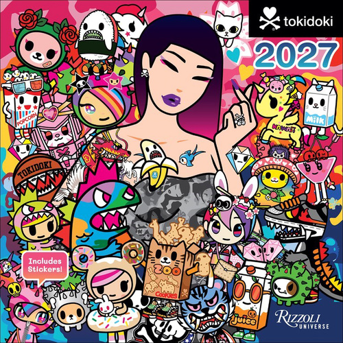 2027 Calendar tokidoki with Stickers Square Wall, Rizzoli Universe AM49682
