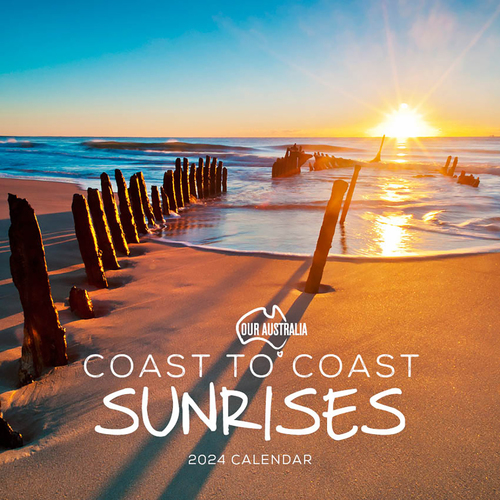 2024 Calendar Our Australia Coast to Coast Sunrises Square Wall, Paper Pocket