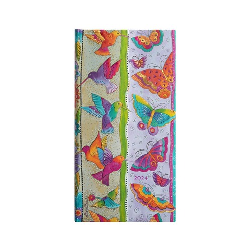 2024 Diary Hummingbirds & Flutterbyes Slim Week-at-a-Time Horizontal Paperblanks