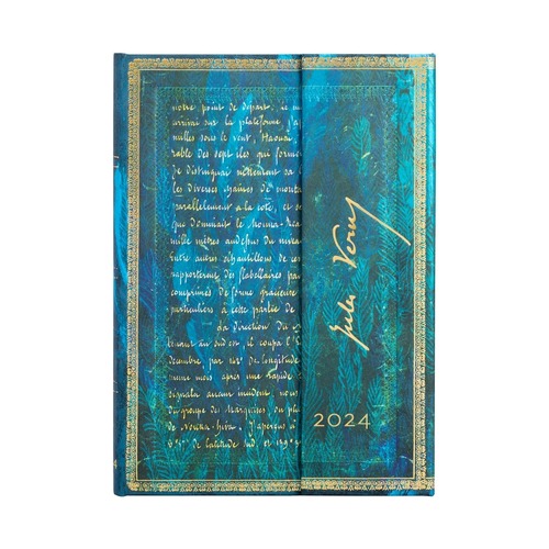 2024 Diary Verne Twenty Thousand Leagues Midi Week-at-a-Time Vert. Paperblanks
