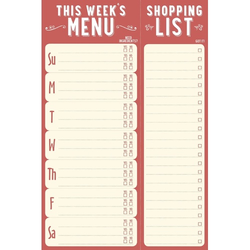 Peter Pauper Press Note Pad This Week's Menu, 321350