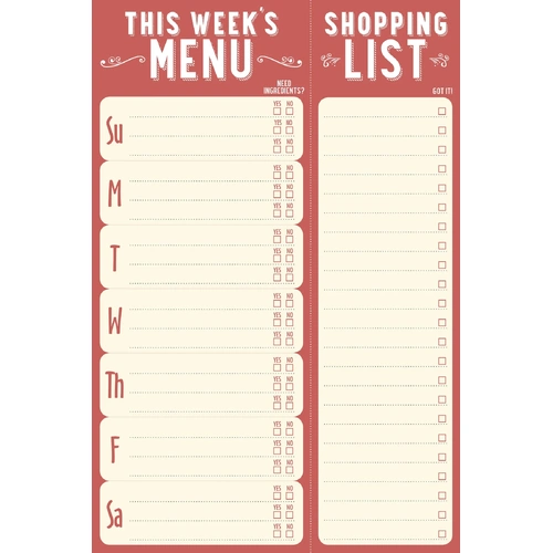 Peter Pauper Press Note Pad This Week's Menu, 321350