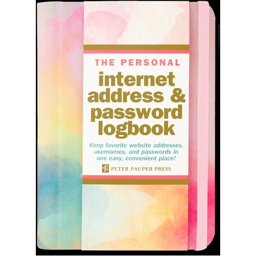 Peter Pauper Press The Personal Internet Address & Password Logbook Watercolor Sunset, 328373