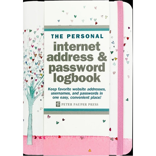 Peter Pauper Press The Personal Internet Address & Password Logbook Tree of Hearts, 329066