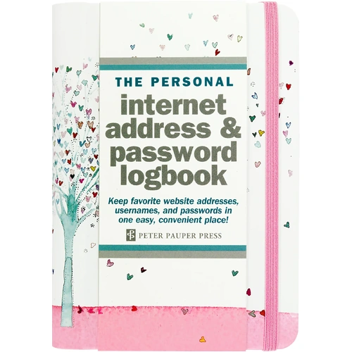 Peter Pauper Press The Personal Internet Address & Password Logbook Tree of Hearts, 329066