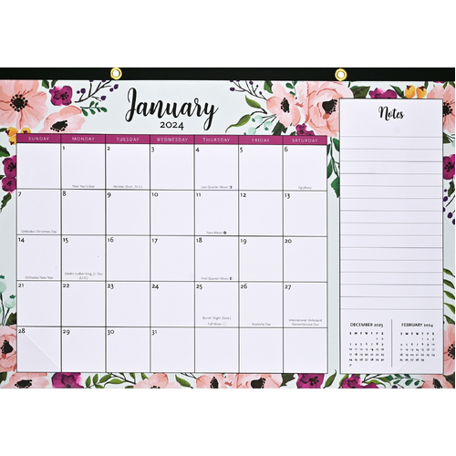 2024 Calendar Floral Desk & Wall 43x28cm, Peter Pauper Press 340009