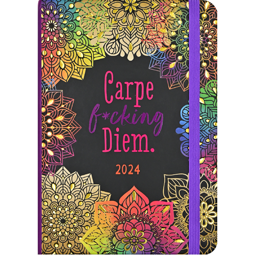 2024 Diary Carpe F*cking Diem 13x18cm Week to View, Peter Pauper Press 340344
