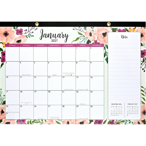 2027 Calendar Peter Pauper Press Floral 43x28cm Desk Pad, 346964