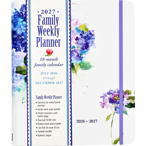 2026-2027 18-Month Planner Peter Pauper Press Hydrangeas Quarto Week to View, 346971