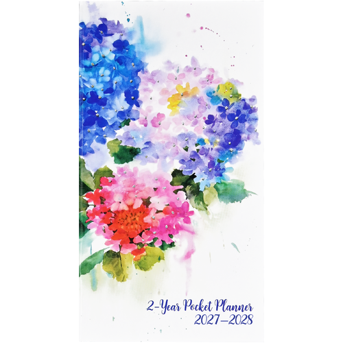 2027-2028 2-Year Planner Peter Pauper Press Hydrangeas Pocket Month to View, 346988