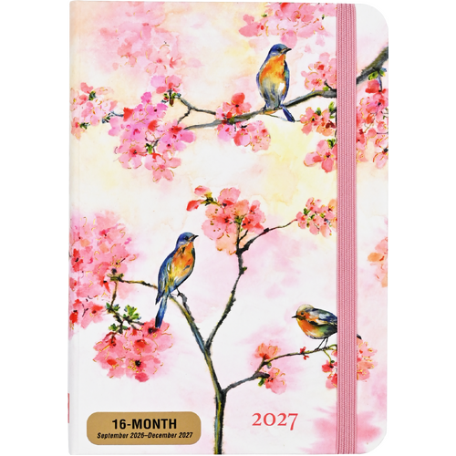 2027 16-Month Planner Peter Pauper Press Cherry Blossoms in Spring Compact Week to View, 347350