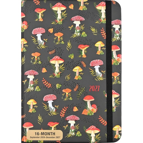 2027 16-Month Planner Peter Pauper Press Mushrooms Compact Week to View, 347435