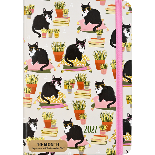 2027 16-Month Planner Peter Pauper Press Smarty Cats Compact Week to View, 347459