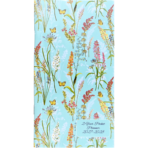 2027-2028 2-Year Planner Peter Pauper Press Blooms & Butterflies Pocket Month to View, 347558
