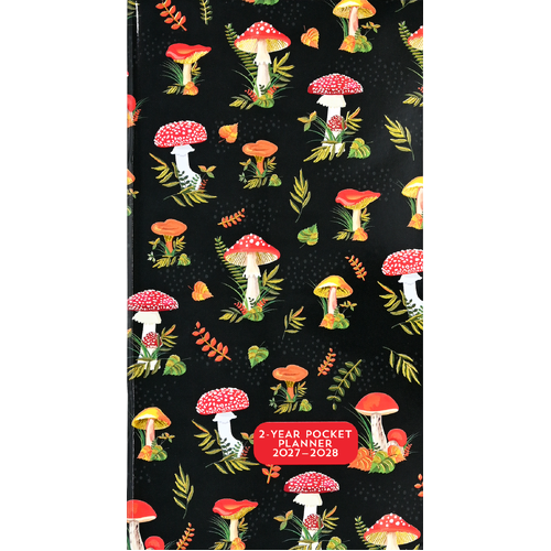 2027-2028 2-Year Planner Peter Pauper Press Mushrooms Pocket Month to View, 347572