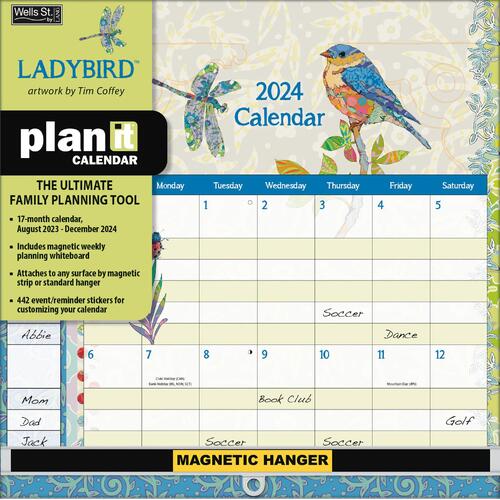 2024 Calendar Ladybird by Tim Coffey Plan-It Square Wall Wells St by Lang L30416