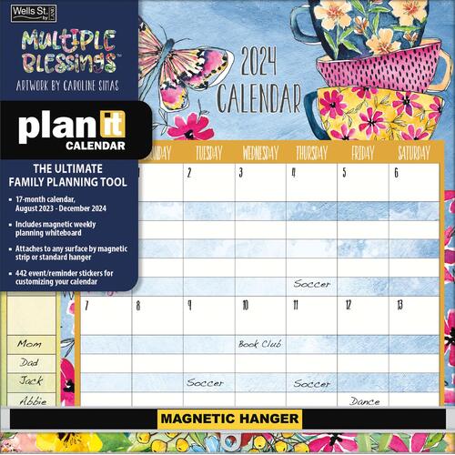 2024 Calendar Multiple Blessings by Caroline Simas Plan-It Square Wall, WSBL