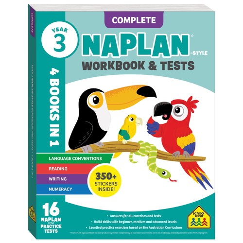 Hinkler School Zone Complete Year 3 NAPLAN-style Workbook & Tests, HST00325
