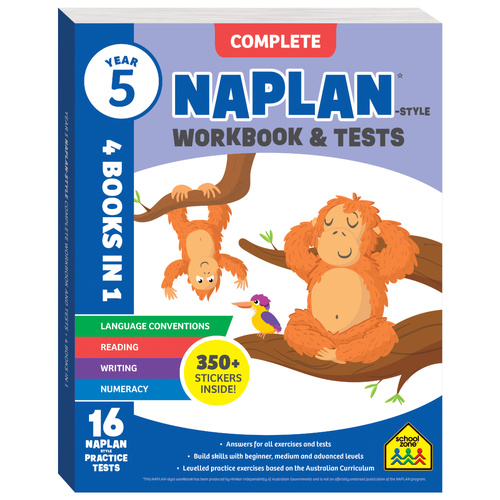 Hinkler School Zone Complete Year 5 NAPLAN-style Workbook & Tests, HST00332