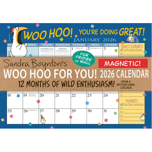 2026 Calendar Sandra Boynton's Woo Hoo for You! Magnetic Wall, Workman