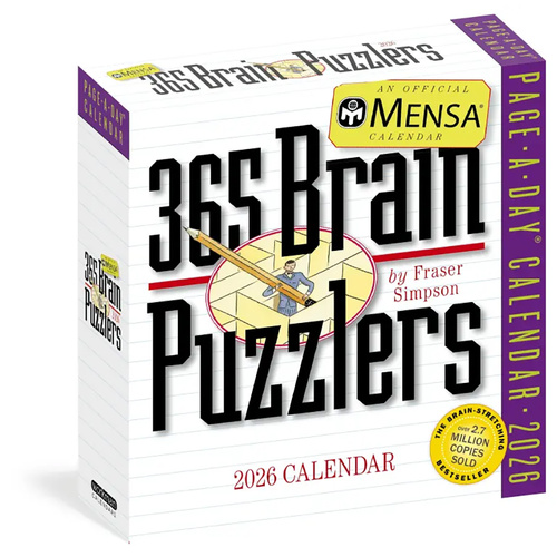 2026 Calendar Mensa 365 Brain Puzzlers Page-A-Day Boxed, Workman