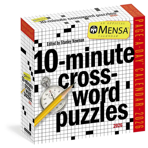 2026 Calendar Mensa 10-Minute Crossword Puzzles Page-A-Day Boxed, Workman