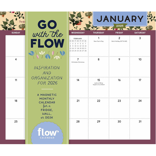 2026 Calendar Go with the Flow Magnetic Wall, Workman