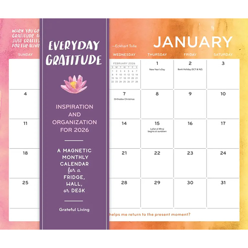 2026 Calendar Everyday Gratitude Magnetic Wall, Workman