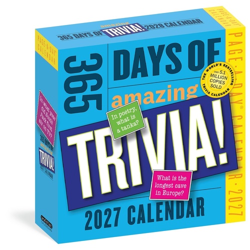 2027 Calendar Page-A-Day 365 Days of Amazing Trivia Day-to-Day Boxed, Workman