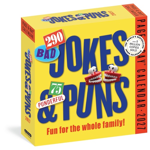 2027 Calendar Page-A-Day 290 Bad Jokes & 75 Punderful Puns Day-to-Day Boxed, Workman
