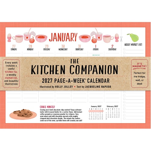 2027 Calendar Page-A-Week The Kitchen Companion Magnetic Wall, Workman