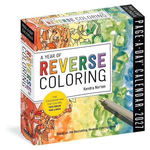 2027 Calendar Page-A-Day A Year of Reverse Coloring Day-to-Day Boxed, Workman