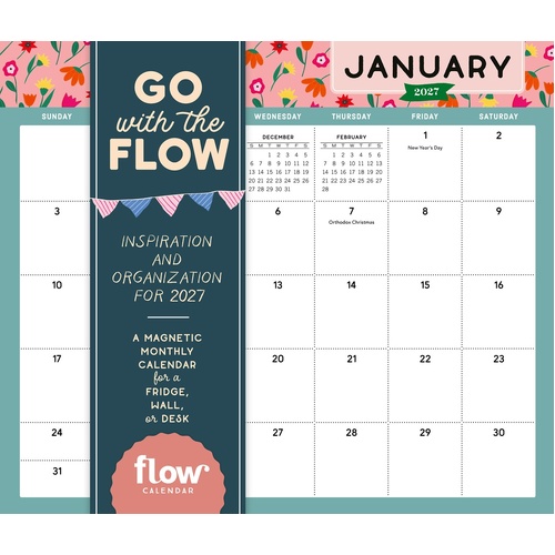 2027 Calendar Go With the Flow Magnetic Wall, Workman