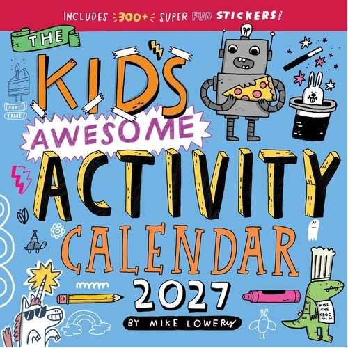 2027 Calendar The Kid's Awesome Activity Square Wall with Stickers, Workman
