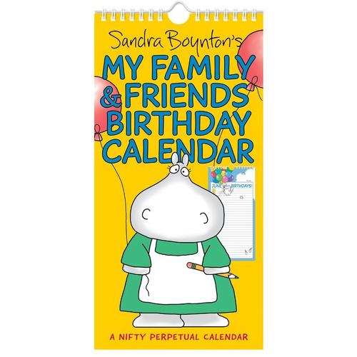 Perpetual Calendar Sandra Boynton's My Family & Friends Birthday Calendar Slim Wall, Andrews McMeel AM76890