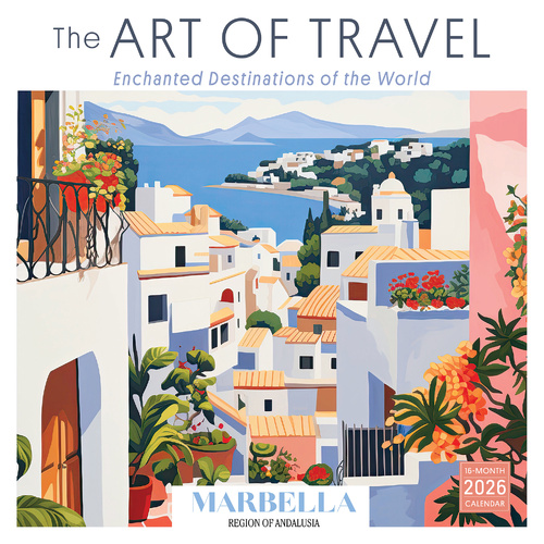 2026 Calendar The Art of Travel 16-Month Square Wall, Sellers S43585