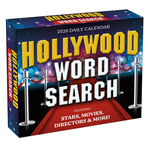 2026 Calendar Hollywood Word Search Day-to-Day Boxed, Sellers S44384