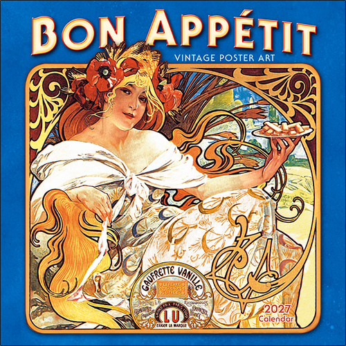 2027 16-Month Calendar Bon Appetit: Vintage Poster Art Square Wall, Sellers S61077